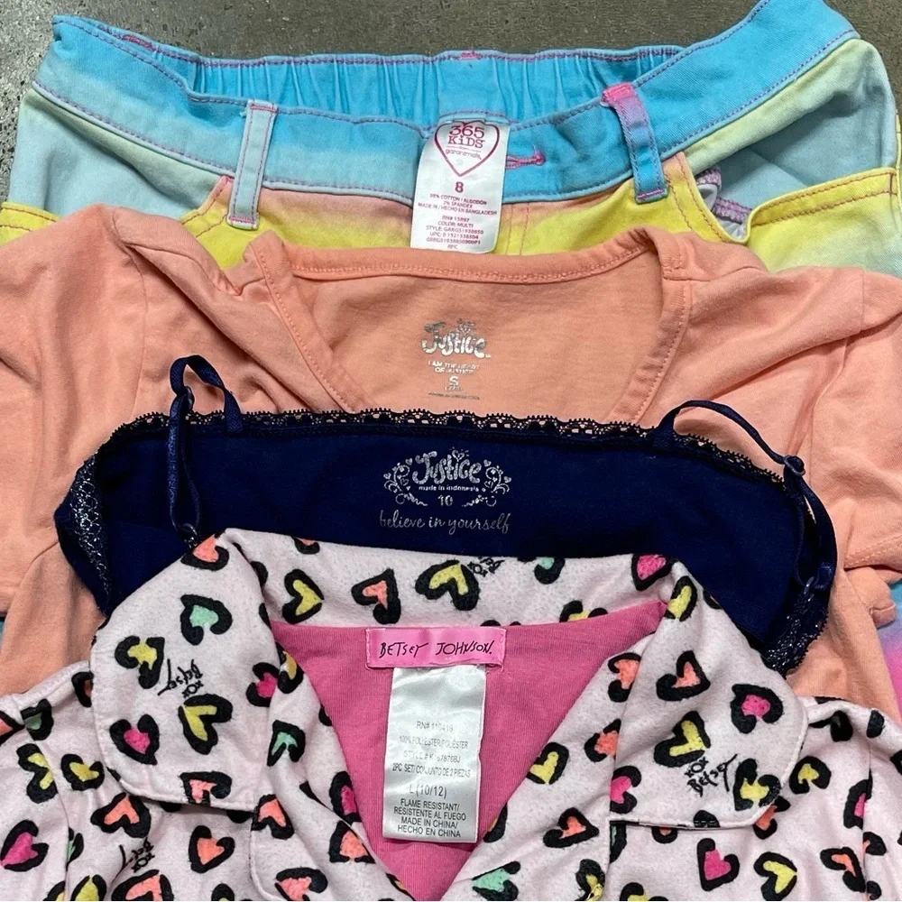 Girls Clothing Lot Justice Wonder Nation Betsy Johnson Leggings Tops